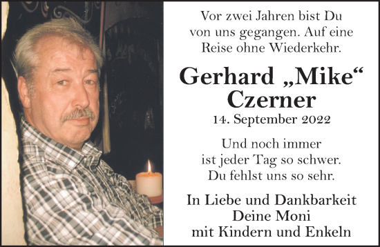 Traueranzeige von Gerhard Czerner von Hersbrucker Zeitung Lokal