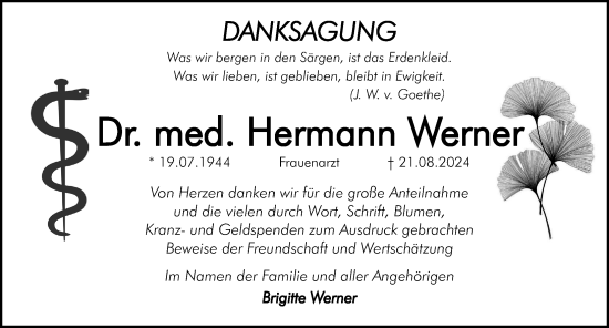 Traueranzeige von Hermann Werner von Hersbrucker Zeitung Lokal