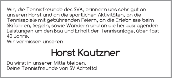 Traueranzeige von Horst Kautzner von Pegnitz-Zeitung
