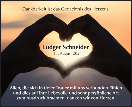 Traueranzeige von Ludger Schneider von Pegnitz-Zeitung