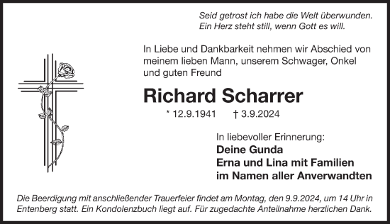 Traueranzeige von Richard Scharrer von Der Bote