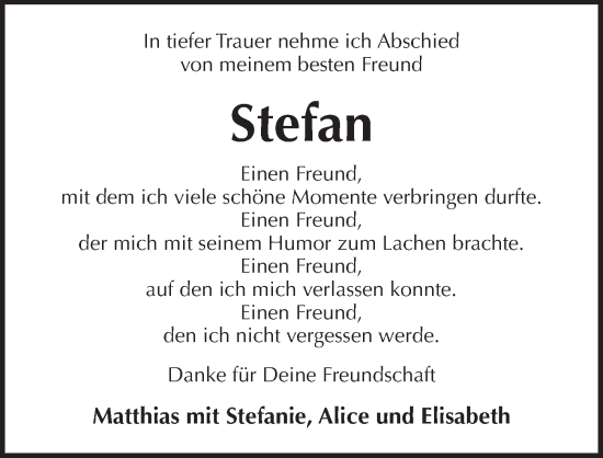 Traueranzeige von Stefan  von Pegnitz-Zeitung