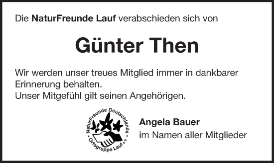 Traueranzeige von Günter Then von Pegnitz-Zeitung