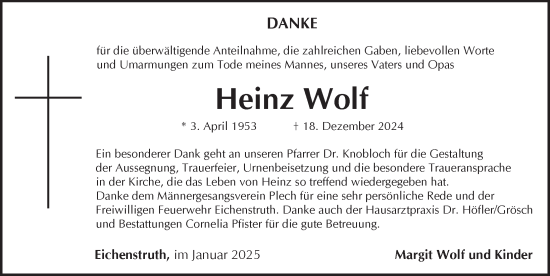 Traueranzeige von Heinz Wolf von Pegnitz-Zeitung