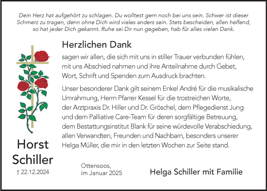 Traueranzeige von Horst Schiller von Pegnitz-Zeitung