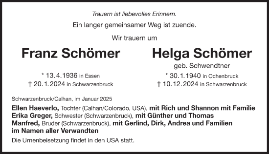 Traueranzeige von In Gedenken   von Der Bote