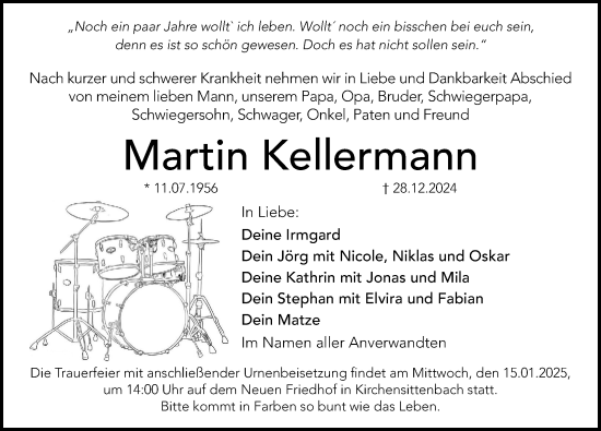 Traueranzeige von Martin Kellermann von Hersbrucker Zeitung Lokal