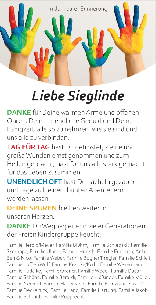 Traueranzeige von Sieglinde  von Der Bote