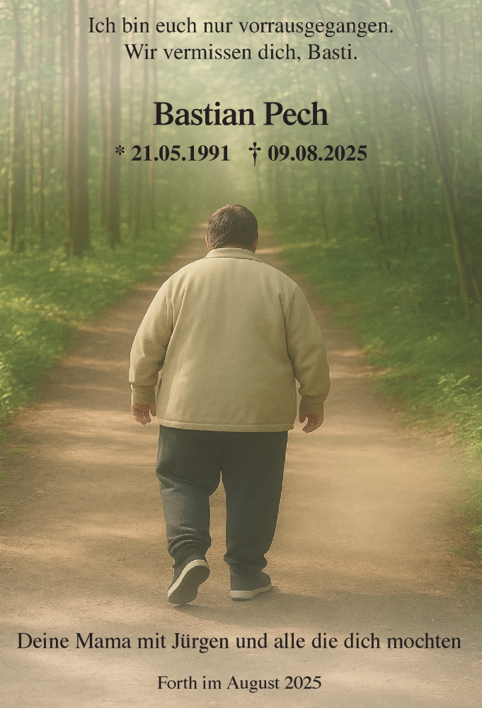  Traueranzeige für Bastian Pech vom 04.11.2025 aus Pegnitz-Zeitung