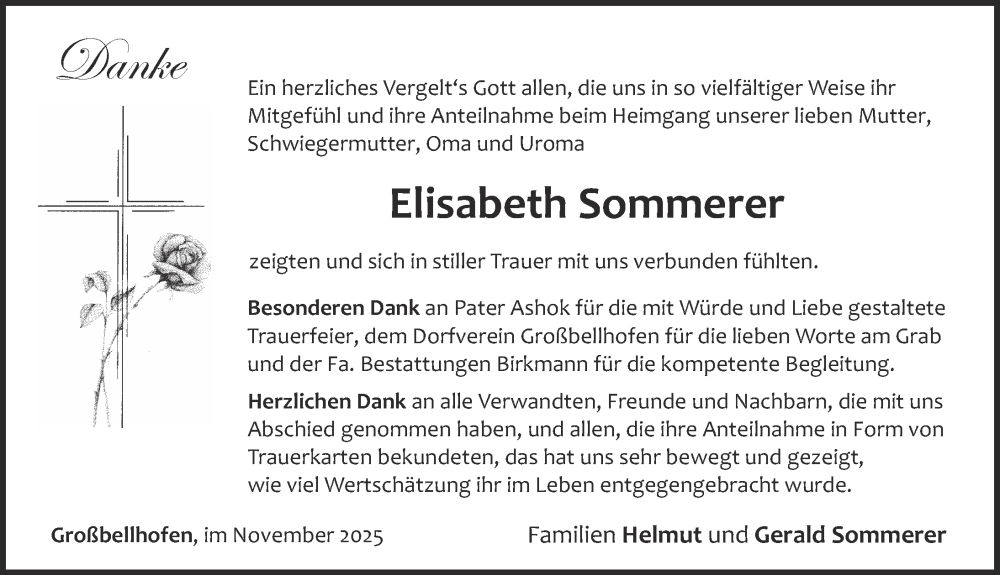  Traueranzeige für Elisabeth Sommerer vom 29.11.2025 aus Pegnitz-Zeitung