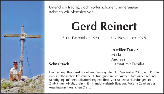 Traueranzeige von Gerd Reinert von Pegnitz-Zeitung