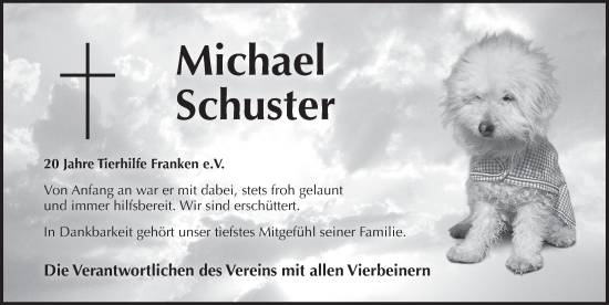 Traueranzeige von Michael Schuster von Pegnitz-Zeitung