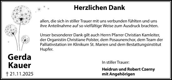Traueranzeige von Gerda Kauer von Hersbrucker Zeitung Lokal