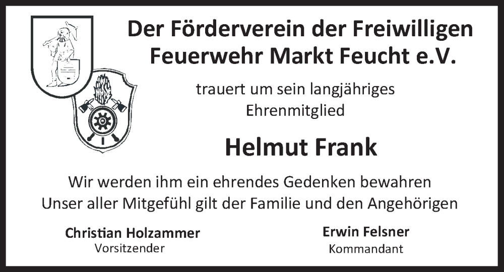  Traueranzeige für Helmut Frank vom 20.12.2025 aus Der Bote