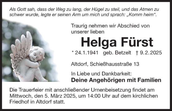 Traueranzeige von Helga Fürst von Der Bote