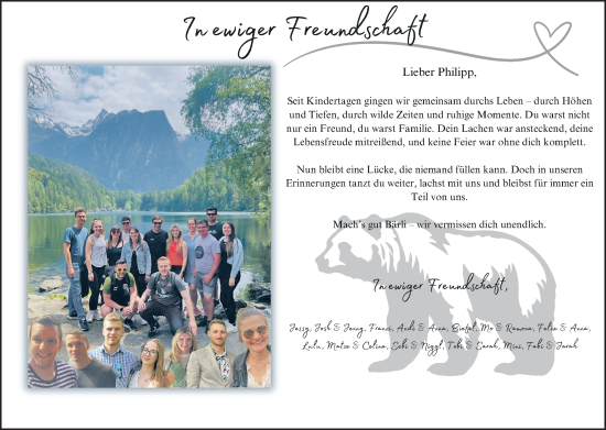 Traueranzeige von Philipp Bär von Hersbrucker Zeitung Lokal