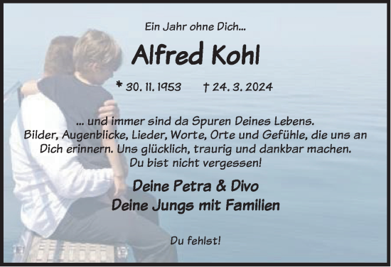 Traueranzeige von Alfred Kohl von Hersbrucker Zeitung Lokal