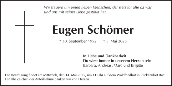Traueranzeige von Eugen Schömer von Pegnitz-Zeitung