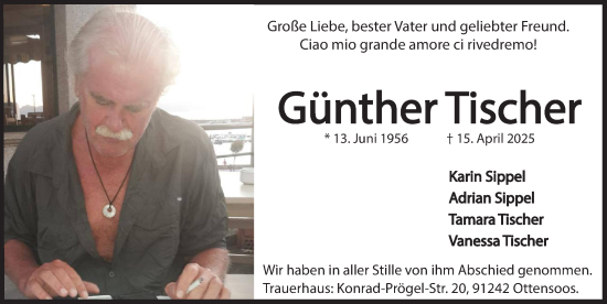 Traueranzeige von Günther Tischer von Pegnitz-Zeitung