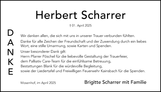 Traueranzeige von Herbert Scharrer von Hersbrucker Zeitung Lokal