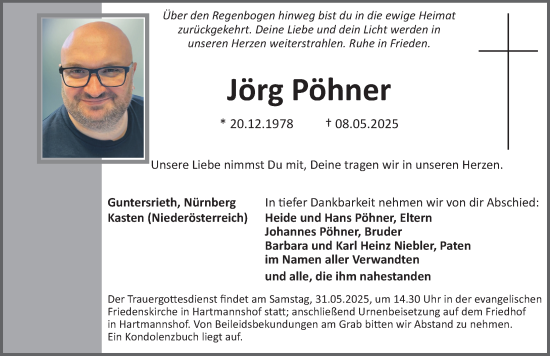 Traueranzeige von Jörg Pöhner von Hersbrucker Zeitung Lokal