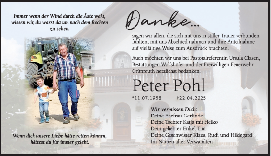 Traueranzeige von Peter Pohl von Hersbrucker Zeitung Lokal