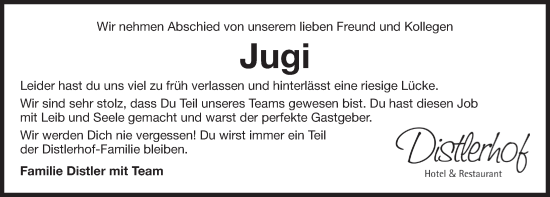 Traueranzeige von Jugi  von Der Bote