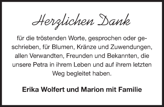 Traueranzeige von Herzlichen Dank  von Der Bote