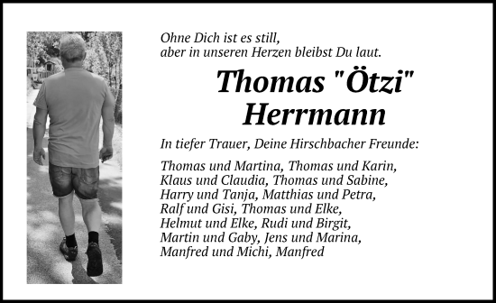 Traueranzeige von Thomas Herrmann von Hersbrucker Zeitung Lokal