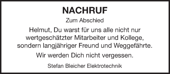 Traueranzeige von Helmut  von Pegnitz-Zeitung