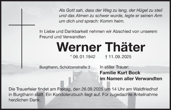 Traueranzeige von Werner Thäter von Der Bote