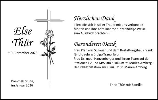 Traueranzeige von Else Thür von Hersbrucker Zeitung Lokal