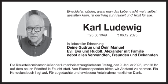 Traueranzeige von Karl Ludewig von Der Bote