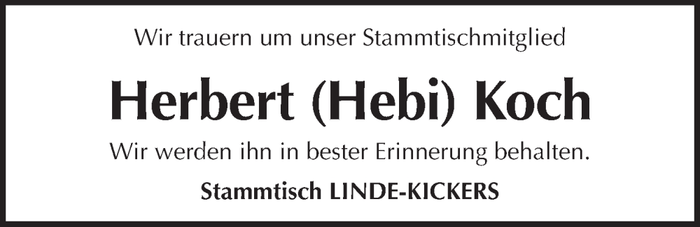  Traueranzeige für Herbert Koch vom 07.02.2026 aus Pegnitz-Zeitung