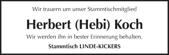 Traueranzeige von Herbert Koch von Pegnitz-Zeitung