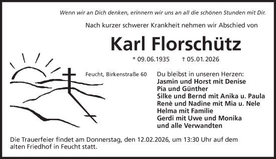 Traueranzeige von Karl Florschütz von Der Bote